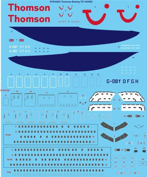 1/144 Scale Decal Thomson Airways Boeing 767-304/ER