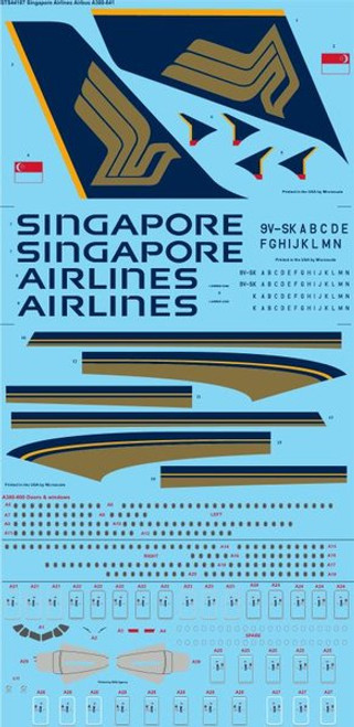 1/144 Scale Decal Singapore Airlines Airbus A380-841