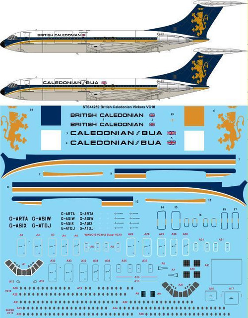 1/144 Scale Decal British Caledonian Vickers VC10