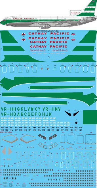 1/144 Scale Decal Cathay Pacific L1011 TriStar