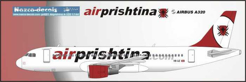 1/144 Scale Decal Airprishtina A-320 without textured windows-fits the Revell kit