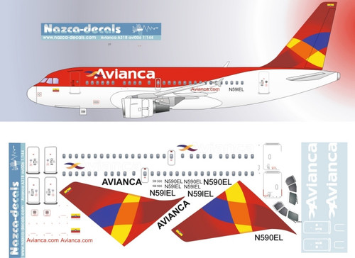 1/144 Scale Decal Avianca Colombia New A-318