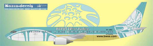 1/144 Scale Decal BWIA 737-800 steel pan scheme