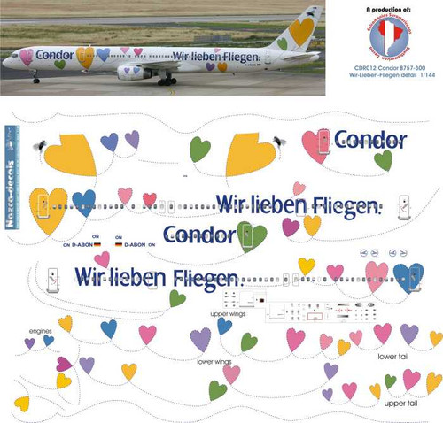 1/144 Scale Decal Condor 757-300 special Wir Lieben Fliegen