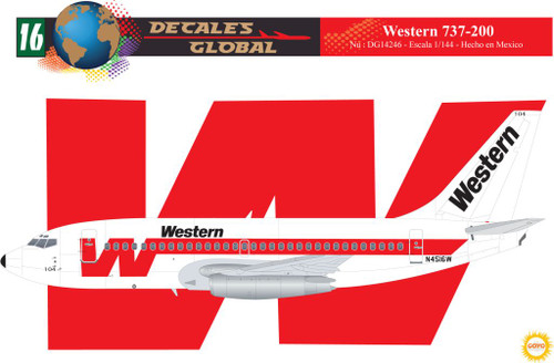 1/144 Scale Decal Western 737-200