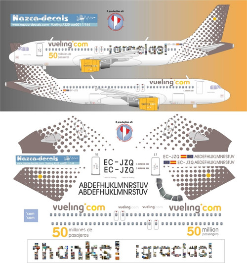 1/144 Scale Decal Vueling A-320
