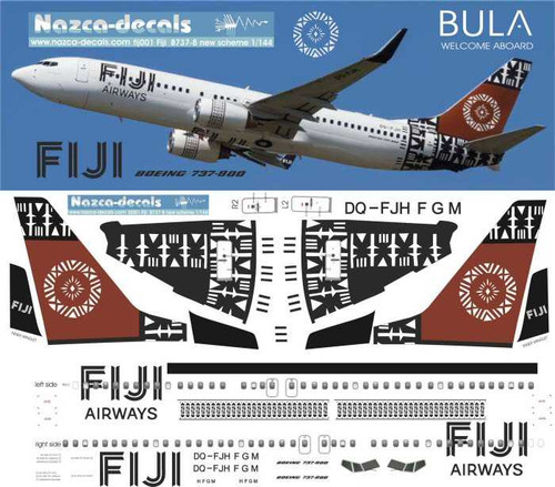 1/200 Scale Decal Fiji Airways 737-700/800