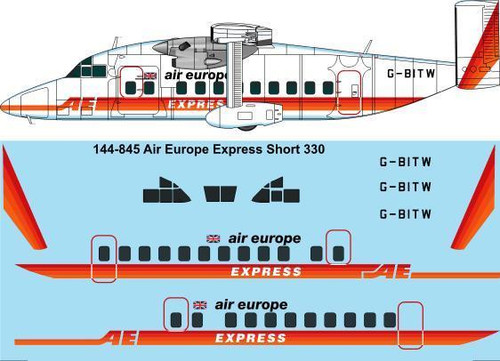 1/144 Scale Decal  Air Europe Express Short 330