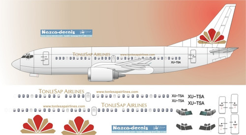 1/144 Scale Decal Tonlesap Airlines 737-300