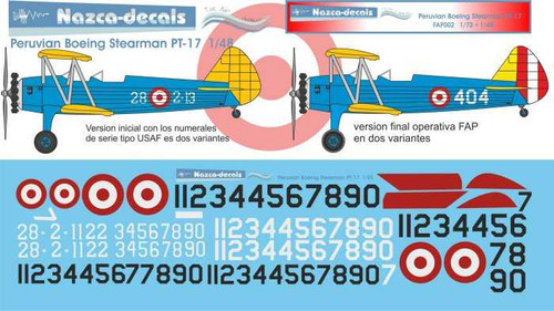 1/48 Scale Decal FAP Fuerza Aérea del Perú Boeing Stearman