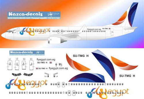 1/144 Scale Decal Fly Egypt 737-8 MAX