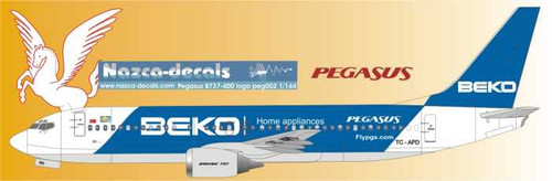 1/144 Scale Decal Pegasus 737-400 BEKO LogoJet