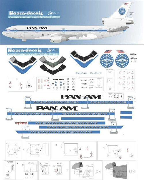 1/200 Scale Decal Pan American DC10-30