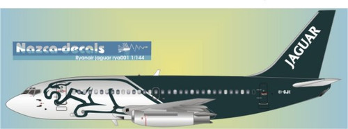 1/144 Scale Decal Ryanair 737-200 Jaguar Livery