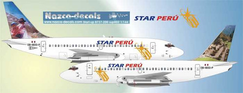 1/144 Scale Decal Star Peru  737-200 Phtorealistic tailart 1(Cuzco)