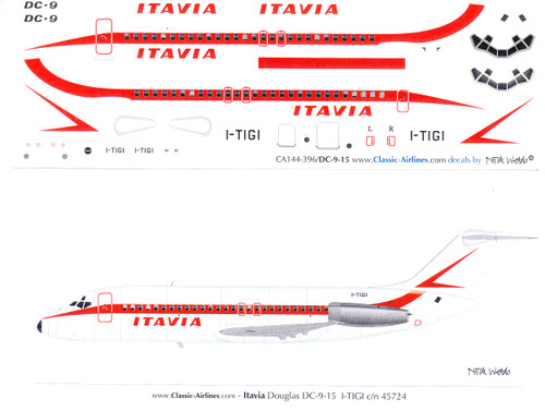 1/144 Scale Decal Itavia DC9-15