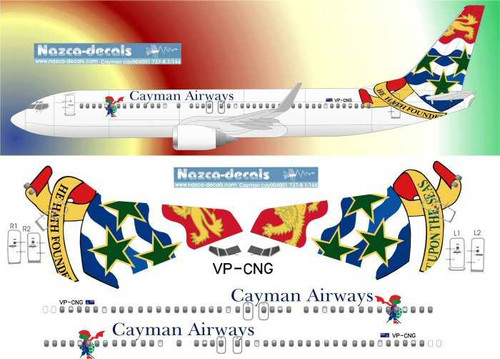1/144 Scale Decal Cayman Airways 737-800