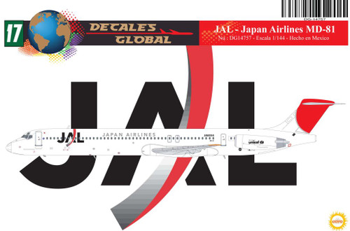 1/144 Scale Decal JAL - Japan Airlines MD-81