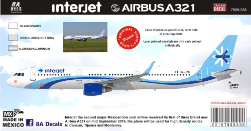 1/144 Scale Decal Interjet A-321