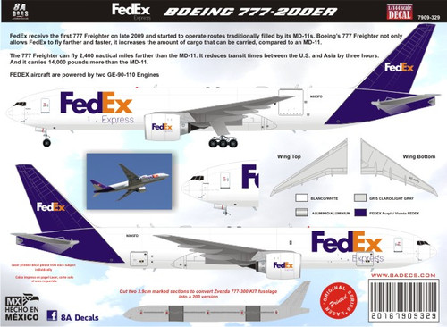 1/144 Scale Decal FedEx 777-200