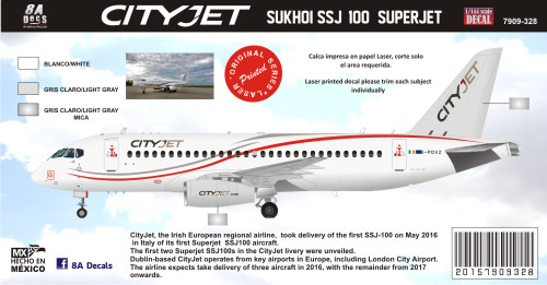 1/144 Scale Decal Cityjet Sukhoi SSJ 100