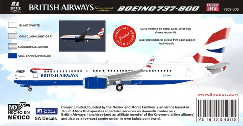 1/144 Scale Decal British Airways 737-800