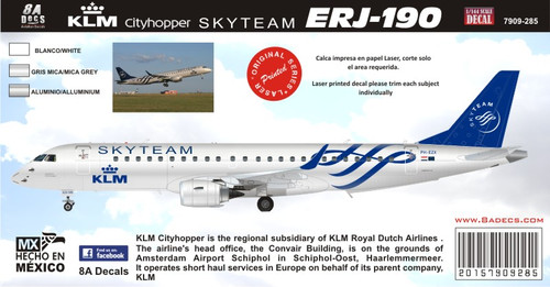 1/144 Scale Decal ERJ-190 KLM Skyteam