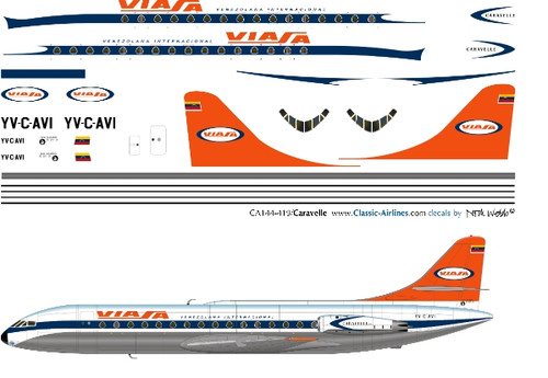 1/144 Scale Decal Viasa Caravelle