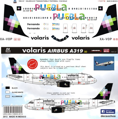1/144 Scale Decal Volaris A-319 Puebla