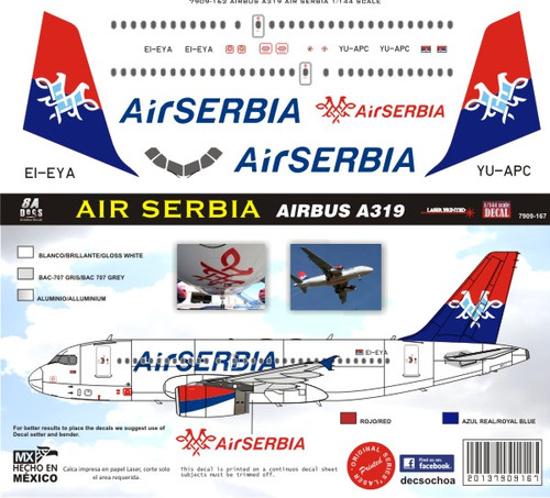 1/144 Scale Decal Air Serbia A-319