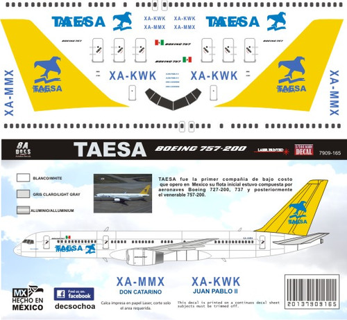 1/144 Scale Decal Taesa 757-200