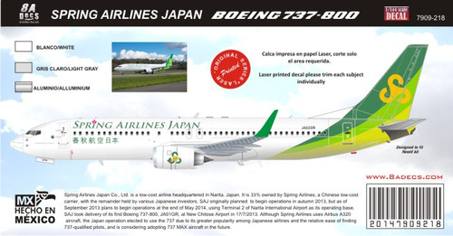 1/144 Scale Decal Spring Airlines 737-800