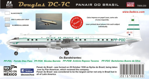 1/144 Scale Decal Panair do Brazil DC-7