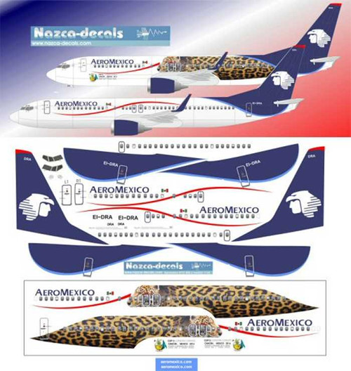 1/144 Scale Decal Aeromexico B737-800