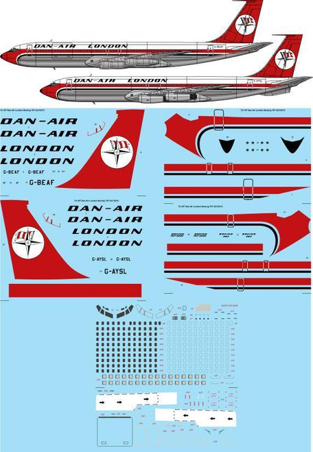 1/172 Scale Decal Dan Air London 707-321/321C