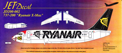 1/200 Scale Decal Ryanair 737-200 X-Mas