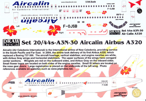 1/144 Scale Decal Aircalin A-320