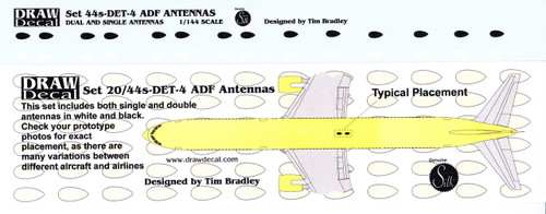 1/144 Scale Decal ADF Antennas