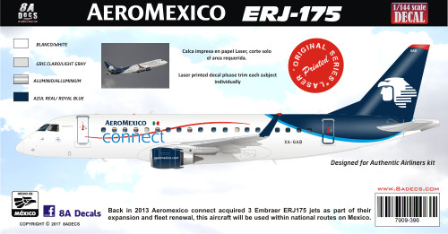 1/144 Scale Decal Aeromexico Connect ERJ-175