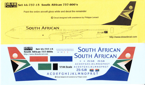 1/144 Scale Decal South African Airways 737-800