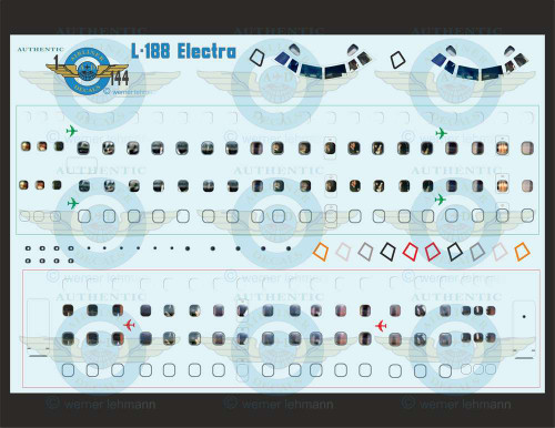 1/144 Scale Decal L-188 Electra Lifelike Cockpit & Windows