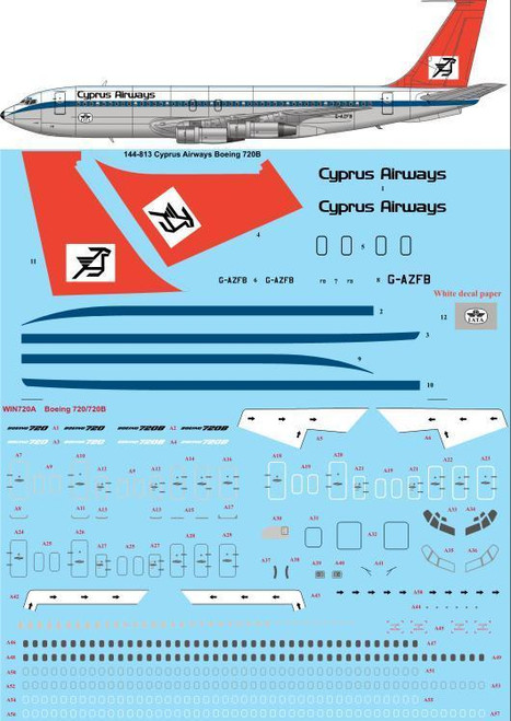 1/144 Scale Decal Cypress Airways 720B
