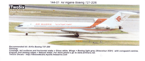 1/144  Scale Decal Air Algerie 727-200