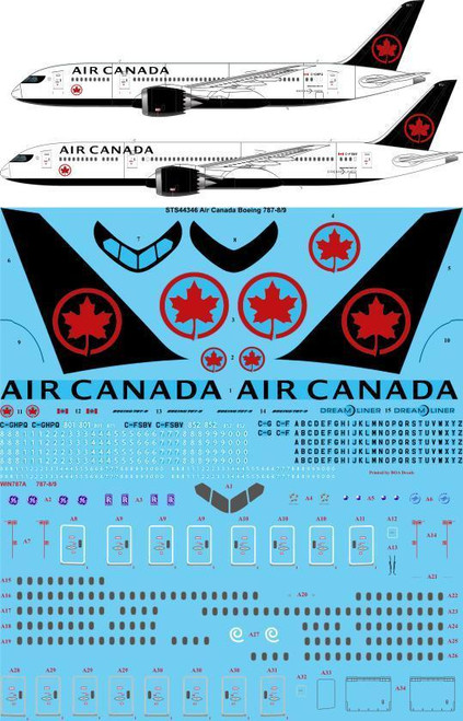 1/144  Scale Decal Air Canada Boeing 787-8/9