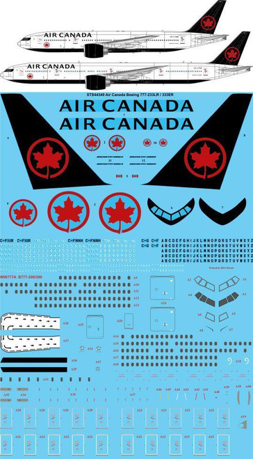 1/144  Scale Decal Air Canada Boeing 777-233LR / 333ER