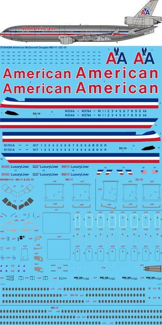 1/144  Scale Decal American Airlines DC-10 / MD-11