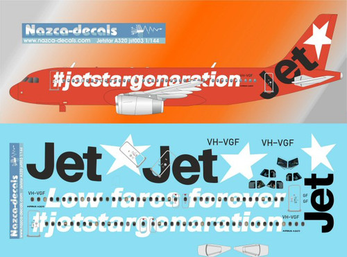 1/200 Scale Decal JetStar A-320 Orange