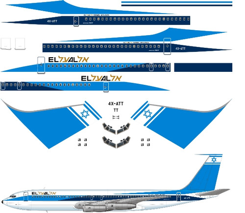 1/144 Scale Decal El Al 707 2nd