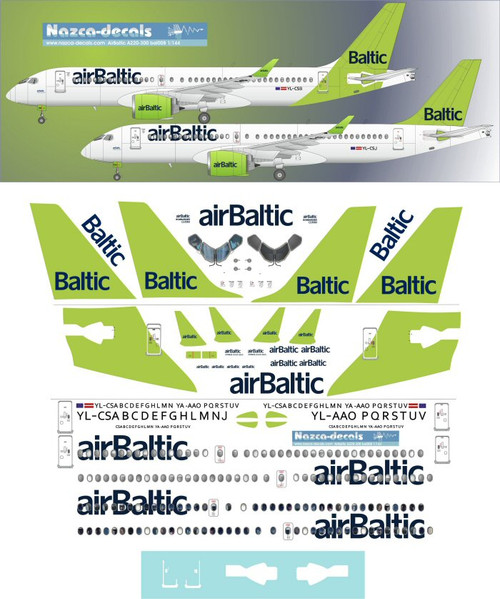 1/144 Scale Decal Air Baltic A-220 New & Old