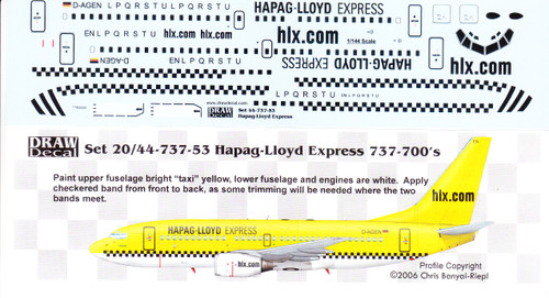 1/144 Scale Decal Hapag-Lloyd Express 737-700